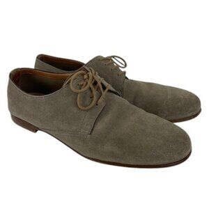 Bottega Veneta Suede Leather Lace Up Oxford Dress Shoes Mens US 8.5 Brown‎ Italy
